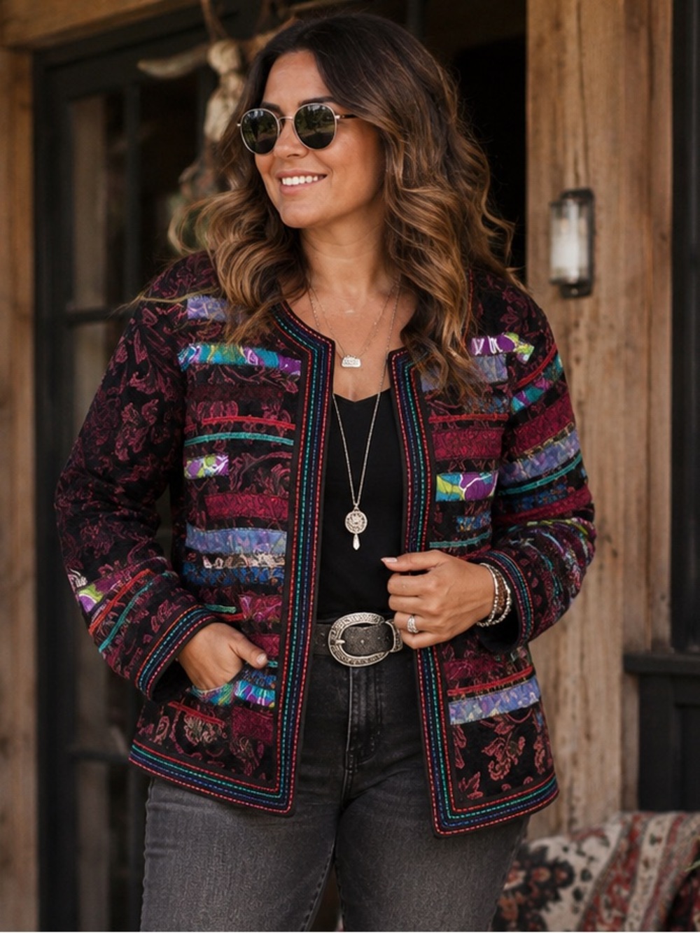 152.) Vintage / Choices / Bohemian Patchwork Jacket - Multicolor